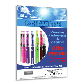 Commande  ORCHIES, Le flyer pour promouvoir les packs e-cigarettes