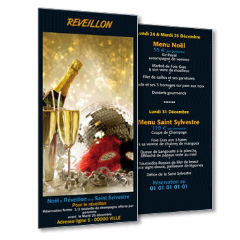 Commande  ROUBAIX, Flyer menu de Rveillon de la St Sylvestre