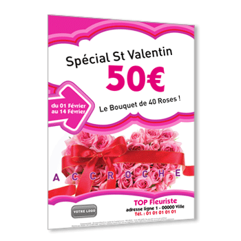 Personnaliser Flyer promotion offre spciale Saint Valentin A5