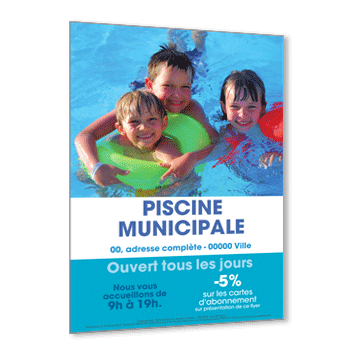 Personnaliser Flyer avec horaires d't de votre piscine municipale