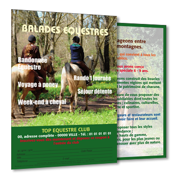 Personnaliser Flyer pour Randonnes Equestres ou Balades  Cheval