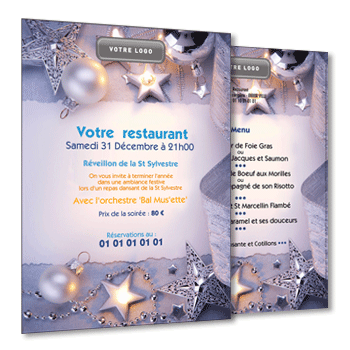 Personnaliser Flyer restaurant gastronomique pour ftes de fin d'anne