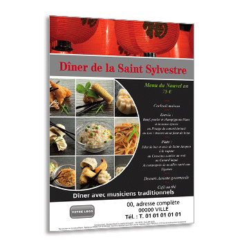 Personnaliser Flyer Menu de restaurant(s) Asiatique, Japonais, Chinois ou Tha
