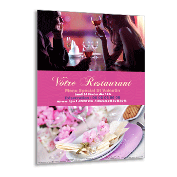 Personnaliser Flyer A5 soire restaurant St Valentin avec 2 photos