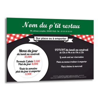 Personnaliser Le flyer menu du P'tit Restau