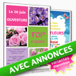 prospectus en ligne et flyers pour annonces ventes de fleurs et plantes en jardineries