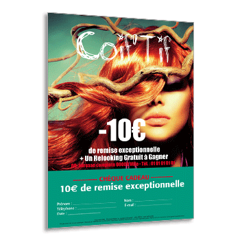 Personnaliser et commander Flyer avec coupon-rponse pour une offre spciale coiffure