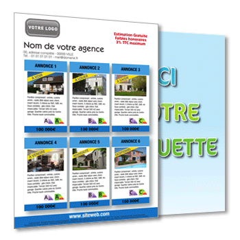 Personnaliser et commander Flyer 6 annonces immobilires avec tlchargement au verso