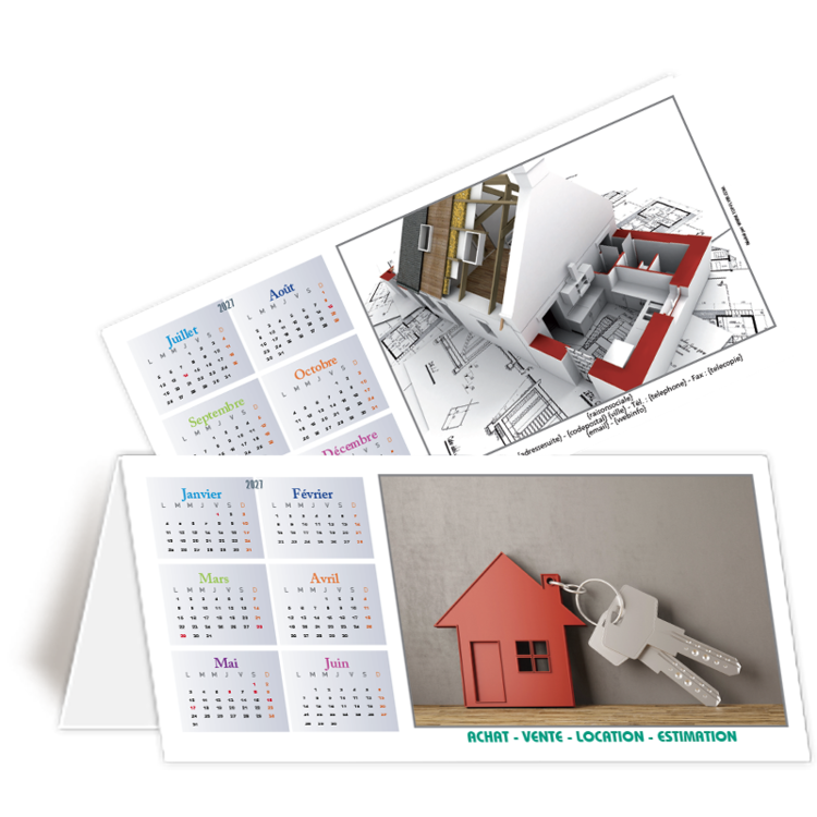 Commande � Baie Mahault, Calendrier Chevalet 2027 Agence immobili�re
