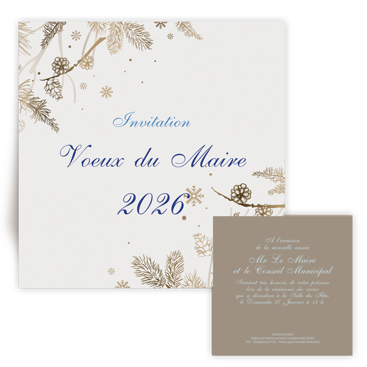 Commande  LE FUILET, Carte de Voeux 2026 Voeux du Maire