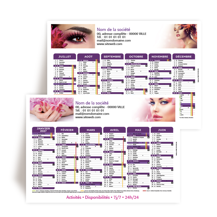 Commande � CHAURIAT, Calendrier A5 2027 � personnaliser