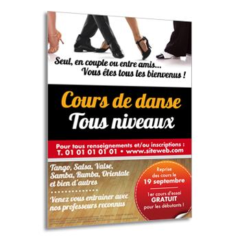 Personnaliser et commander A REFAIRE - Flyer cours de danse tous niveaux