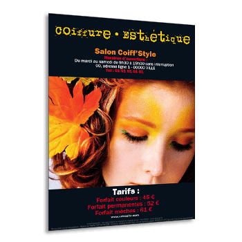 Commande  MARANGE SILVANGE, Flyer coiffeur Hair Dressing, visagiste ou soin du visage