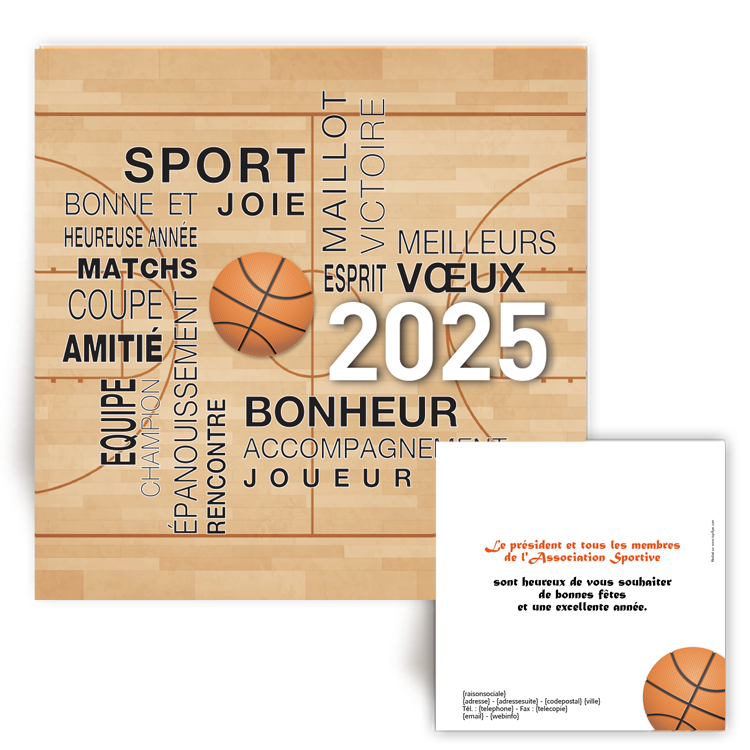 Personnaliser et commander Carte de voeux 2025 word art Association sportive
