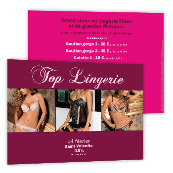 Commande  GRASSE, Flyer lingerie A5 Recto-Verso avec photos