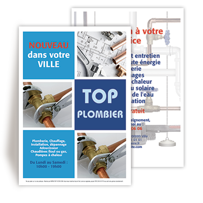 Personnaliser et commander Flyer nouveau plombier dans votre ville