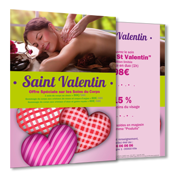 Personnaliser et commander Flyer offre spciale Saint-Valentin soin du corps