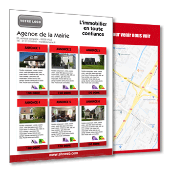 Personnaliser et commander Flyer 6 annonces immobilires avec plan au verso