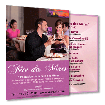 Personnaliser et commander Flyer menu pour clbrer la fte des mres