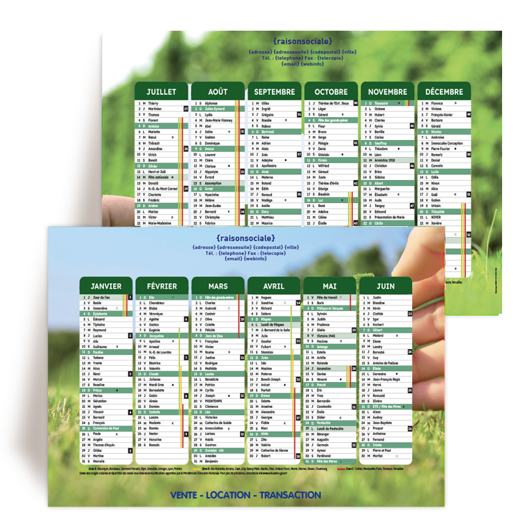 Personnaliser et commander Calendrier A4 2026 Nature  personnaliser