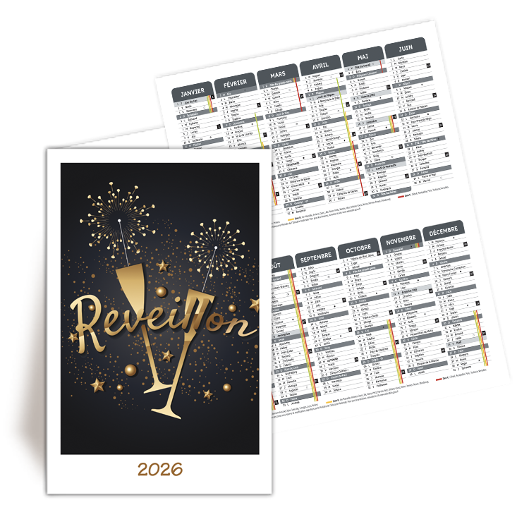 Personnaliser et commander Calendrier de Poche 2026 Voeux  personnaliser