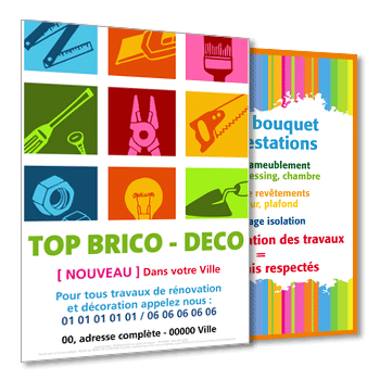 Commande  pertuis, Flyer auto-entrepreneur brico et deco