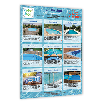 Personnaliser et commander Flyer de 9 annonces accessoires pour piscines