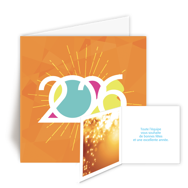 Personnaliser et commander Carte de Voeux 2026 Ftes colores