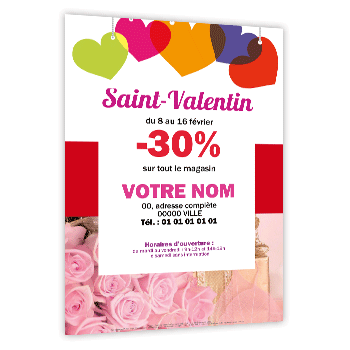 Personnaliser et commander Flyer A4 Saint-Valentin offre promo