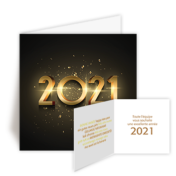 Personnaliser et commander Carte de Voeux 2021 Gomtrie or