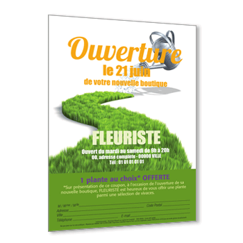 Personnaliser et commander Crez votre flyer A5 recto avec coupon rponse