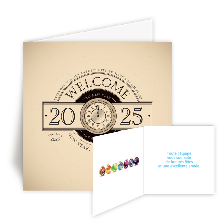 Personnaliser et commander Carte de Voeux 2025 Boules de Nol