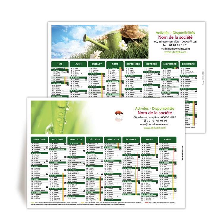 Commande � CHAUDON, Calendrier A5 16 mois 2026/2027 Associations � personnaliser