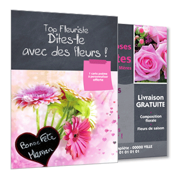 Personnaliser et commander le flyer fte des mres dites-le avec des fleurs