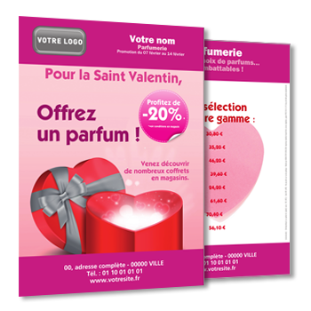 Personnaliser et commander Flyer A5 parfumerie pour St Valentin Recto-Verso