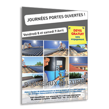 Commande  Pont-de-Buis-ls-Quimerch, Flyer portes ouvertes pole, climatisation, chauffage