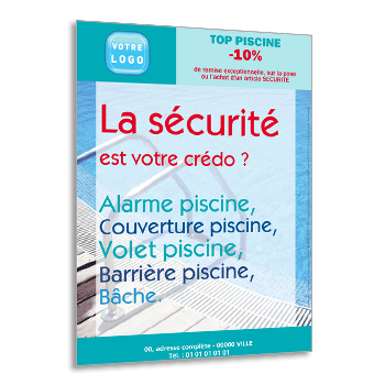 Personnaliser et commander Flyer scurit, alarme, bche pour piscine extrieur