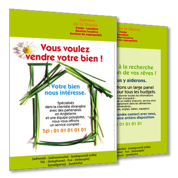 Commande  ESCHWILLER, Flyer vente ou location immobilire de maison 