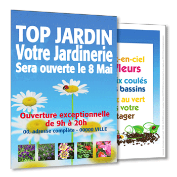 Personnaliser et commander Flyer A5 jardinerie Recto-Verso avec photo