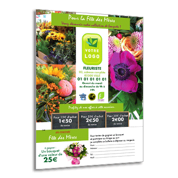 Personnaliser et commander Flyer fleuriste Promotion Fte des Mres