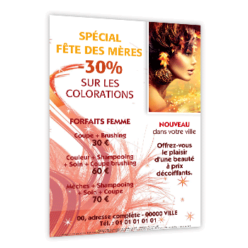 Personnaliser et commander Flyer Fte des Mres - promo coloration coiffure