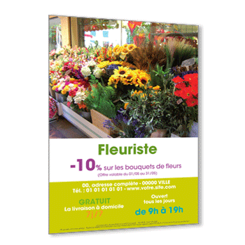 Personnaliser et commander Crez votre flyer A5 Fleuriste avec 2 adresses