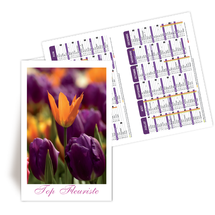 Personnaliser et commander Calendrier de Poche 2026 Fleurs  personnaliser