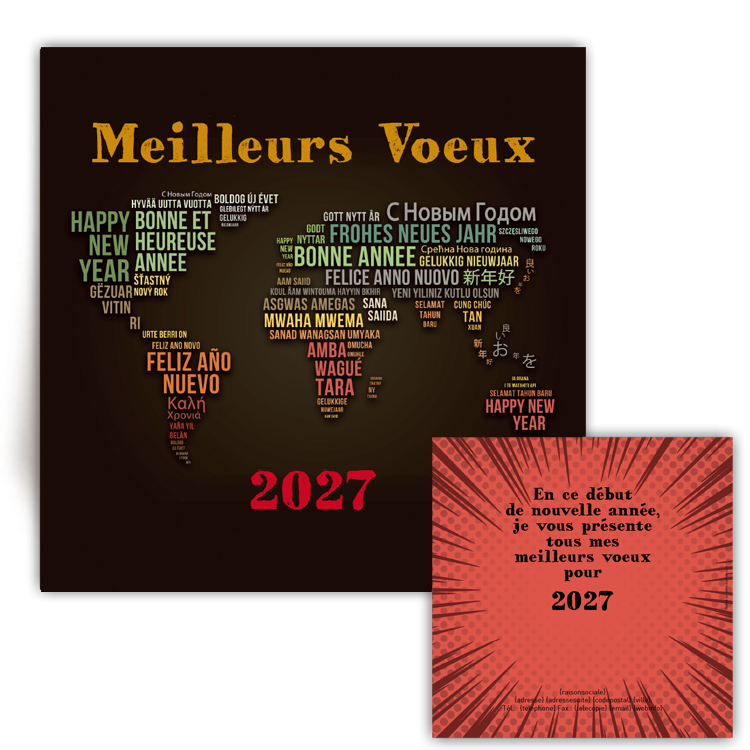 Commande � saint martin d'uriage, Carte de Voeux 2027 Dans toutes les langues