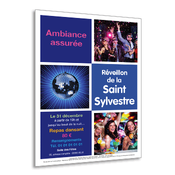 Personnaliser et commander Flyer soire diner dansant de la Saint Sylvestre