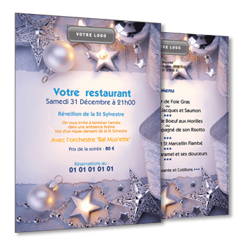 Commande  insming, Flyer restaurant gastronomique pour ftes de fin d'anne