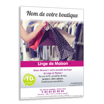 Personnaliser et commander Flyer ouverture nouvelle boutique de linge