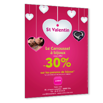 Personnaliser et commander Flyer bijoutier avec rduction Saint-Valentin