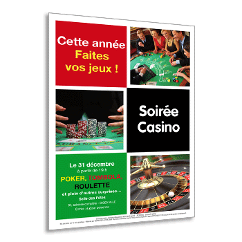 Personnaliser et commander Flyer soire  thme avec exemple de casino, le loto ou le poker