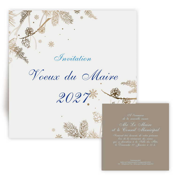 Commande � LE FUILET, Carte de Voeux 2027 Voeux du Maire